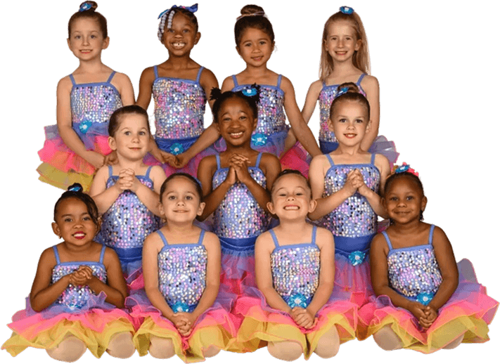 Discover dancers ages 2–5 in colorful recital costumes